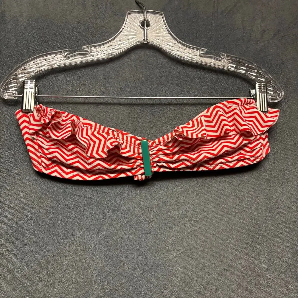 Xhilaration Strapless Bikini Top Womens Medium Sjkirted Geometric Shapes Tie Sea
